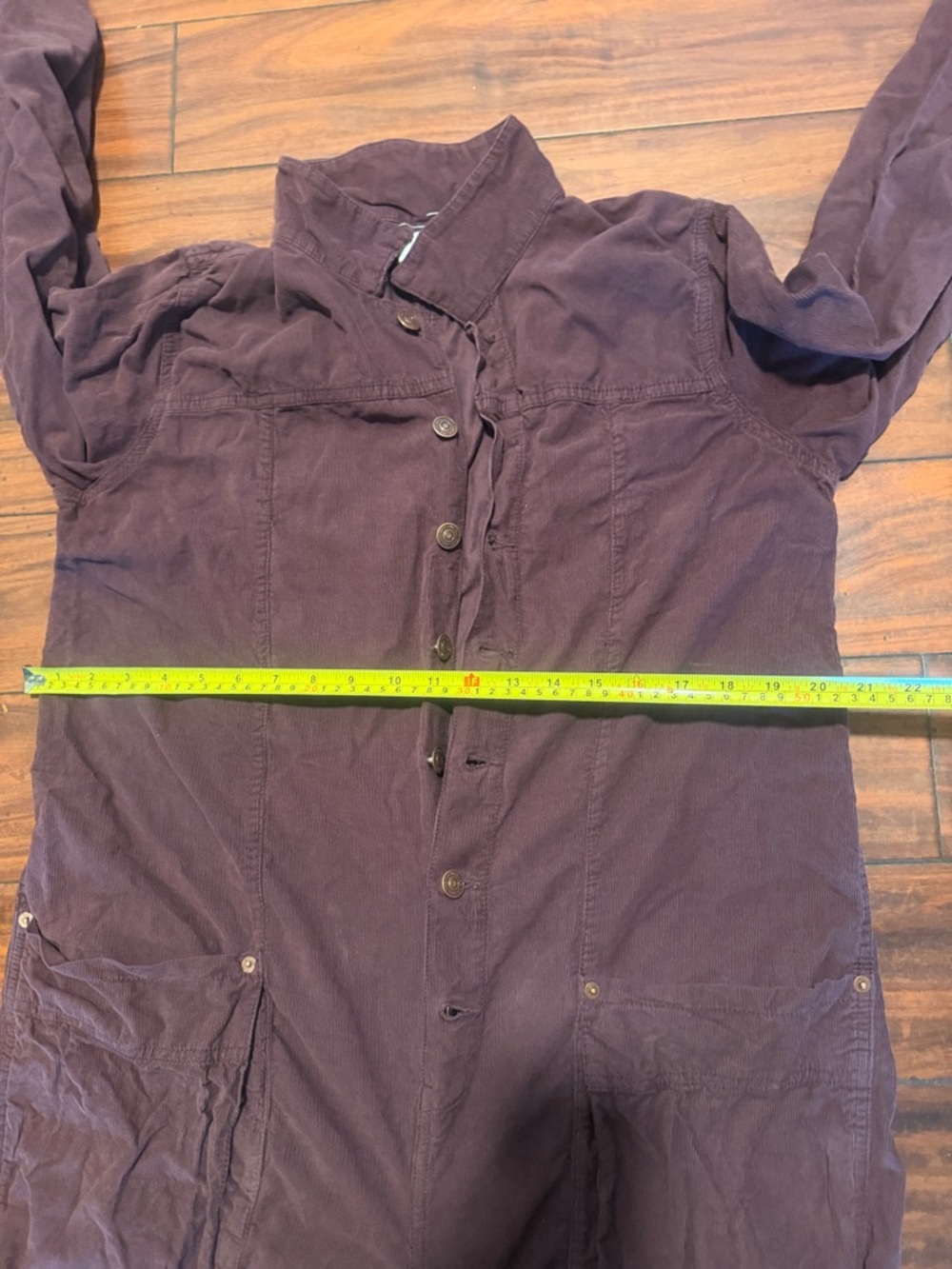 We The Free oversised Deep Plum Button-Front Utility Jumpsuit - Picture 13 of 13